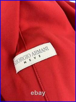 Giorgio Armani Neve Softhell Hooded Jacket Mens Size XL Red Full Side Zip Lined