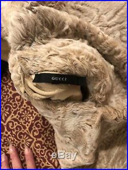 Gucci Persian lamb to suede fully reversible fur jacket coat RARE ELEGANT 2 in 1