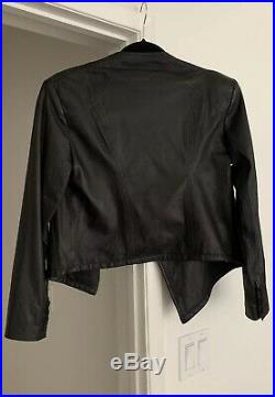 HELMUT LANG Asymmetric Lamb Leather Jacket Sz Large