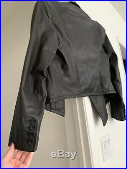 HELMUT LANG Asymmetric Lamb Leather Jacket Sz Large
