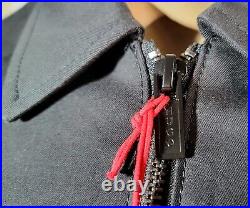 HUGO BOSS Mens Barry 2121 Cotton Twill Collared Full Zip Jacket Black Small Med