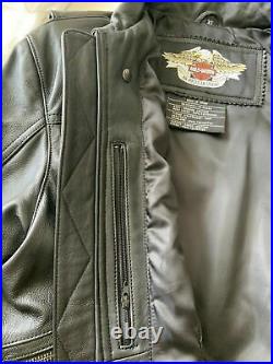 Harley Davidson Black Leather Riding Hd Jacket L/xl