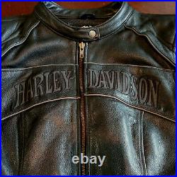 Harley Davidson Leather Black HD WILLIE G Riders Jacket Size MEDIUM