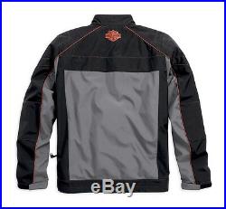 Harley-Davidson Mens Recumbant Heated Soft Shell Jacket Black Gray 98556-15VM