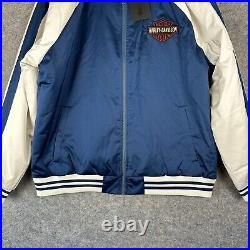 Harley Davidson Varsity Jacket Mens XL Club Milwaukee Colorblock Soft Shell Blue