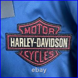 Harley Davidson Varsity Jacket Mens XL Club Milwaukee Colorblock Soft Shell Blue