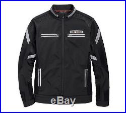 Harley-davidson Men's Soft Shell Mesh Black Jacket 97518-19vm Large