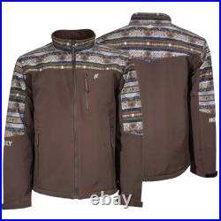 Hooey Men's Brown Aztec Full Zip Softshell Jacket HJ109BRAZ