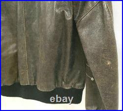 Hoon Soft Leather Bomber Jacket Mens Small Cocoa Brown Intentional Distressed