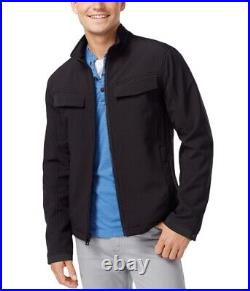 I-N-C Mens Soft Shell Windbreaker Jacket, Black, Large