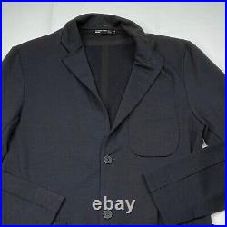 Icebreaker Jacket Men Medium Black Merino Wool Tabi Tech Blazer Cardigan Sweater