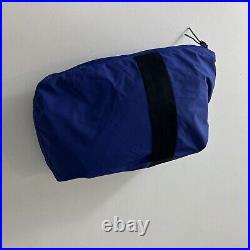 Janji Rainrunner Pack Jacket Men's S Blue Hooded Vented Packable Light weight