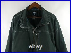 Kuhl Size XXL Black Heavy Vintage Full Zip Jacket Patches Logo Polyester Men