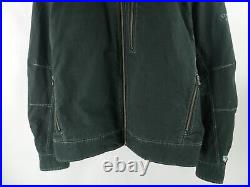 Kuhl Size XXL Black Heavy Vintage Full Zip Jacket Patches Logo Polyester Men