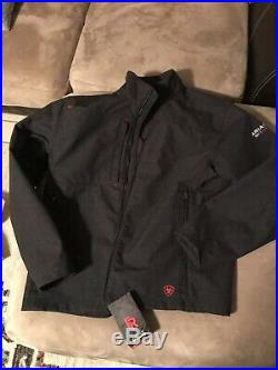 Large Ariat Men's FR Vernon Black Flame-Resistant Softshell Jacket 10024027