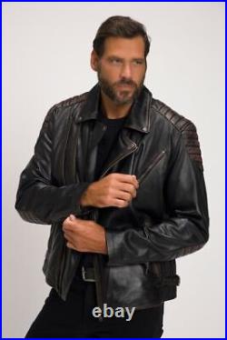 Leather Jacket for Men, Biker Style Soft Shell Motorcycle Real Leather Jacket