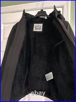 Levi's Men's Soft Shell Sherpa Lined Hooded Jacket XL Black