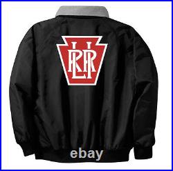 Long Island Railroad Keystone Logo Embroidered Jacket Front and Rear 10r
