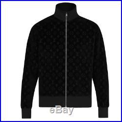 Louis Vuitton Monogram Velour Cotton Track Jacket Sweater Black 4L XXXL SOLD OUT