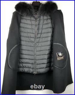 MOORER Wool/Cashmere 3in1 Coat Size 44 M Down Quilted Jacket Hooded Raccoon Fur