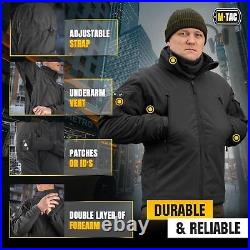 M-Tac Hooded Tactical Jacket Fleece Lined Water Resistant Softshell Jacket Men