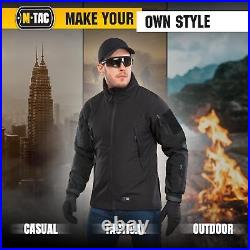M-Tac Hooded Tactical Jacket Fleece Lined Water Resistant Softshell Jacket Men