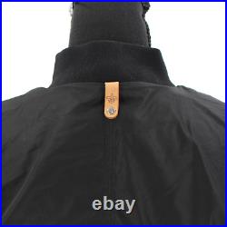 Mackage Black Nylon Lamb Leather Trim Bomber Jacket Medium Zip Long Sleeve Coat