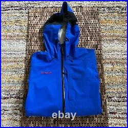 Mammut DRYtech Premium Blue Hooded Jacket Full Zip Waterproof Shell Medium M