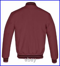 Maroon Soft shell Polyester Varsity Letterman Baseball College Jacket 2XS7XL