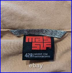 Massif men sz 42 R Soft Shell Jacket zips tan lightweight stretchy B3