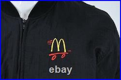 McDonald's Vintage 90s CrestDrive Thru Employee Jacket Black Sz Large -USA Made