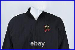 McDonald's Vintage 90s CrestDrive Thru Employee Jacket Black Sz Large -USA Made