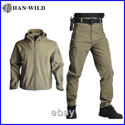 Men Airsoft Tactical Jackets Soft Shell Jacket Military Army Suit Jacket+Pants