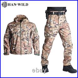 Men Airsoft Tactical Jackets Soft Shell Jacket Military Army Suit Jacket+Pants
