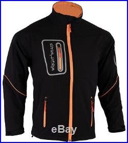 Men Black Soft shell Pro Jacket Long Sleeves 4 Zip Pockets Size Large