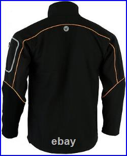 Men Black Soft shell Pro Jacket Waterproof Long Sleeves 4 Zip Pocket Size Medium