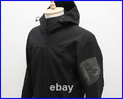 Men's ARC'TERYX Hoody Jacket Softshell RARE Black Size L Hooded Tactical