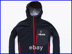 Men's Black Haglofs'fjallfest' Windstopper Soft Shell Hooded Jacket Size L