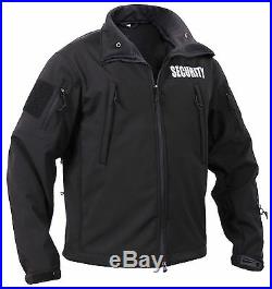 Men's Black Special Ops Soft Shell SECURITY Tactical Jacket Waterproof Coat