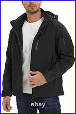 Men's Special Ops Tactical Jacket Water-Resistant Softshell Hiking Large Black