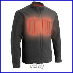 Men's Zipper Front Heated Soft Shell Jacket with Front & Back Heating Elements Set