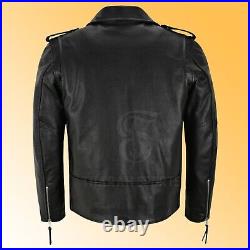 Mens Biker Leather Jacket Motorcycle Motorbike Genuine Handmade Sheep Leather