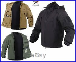 Mens Concealed Carry Soft-Shell Tactical Jacket & 2 Flag Patches Rothco CCW Coat
