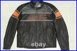 Mens Harley Davidson Rumble Colorblocked Genuine Cowhide leather Biker's jacket