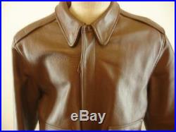 Mens M 40 WW2 Type A-2 Flight Jacket Brown Leather Air Force US Army Authentic