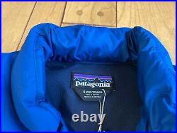 Mens Patagonia Down Puffer Jacket Full Zip Coat Bivy Blue Small NEW WITH TAGS