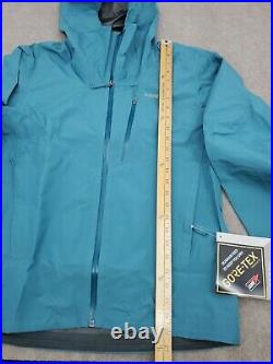 Mens Small Patagonia Calcite GTX Rain Wind proof Jacket $249 84986 Teal Gore-Tex