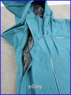 Mens Small Patagonia Calcite GTX Rain Wind proof Jacket $249 84986 Teal Gore-Tex