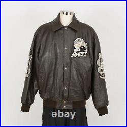Mens Vintage Speed Tigers AVIREX USA Varsity Leather Jacket Size 2XL ...