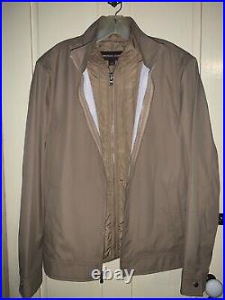 Michael Kors Men's 3-in-1 Tech Track Jacket In Khaki Size Large